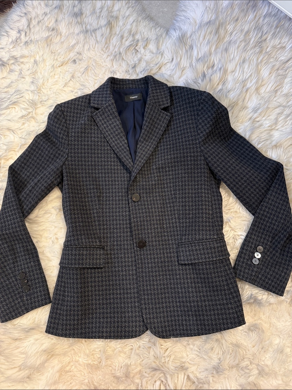 Theory ladies Black & Charcoal Houndstooth Blazer